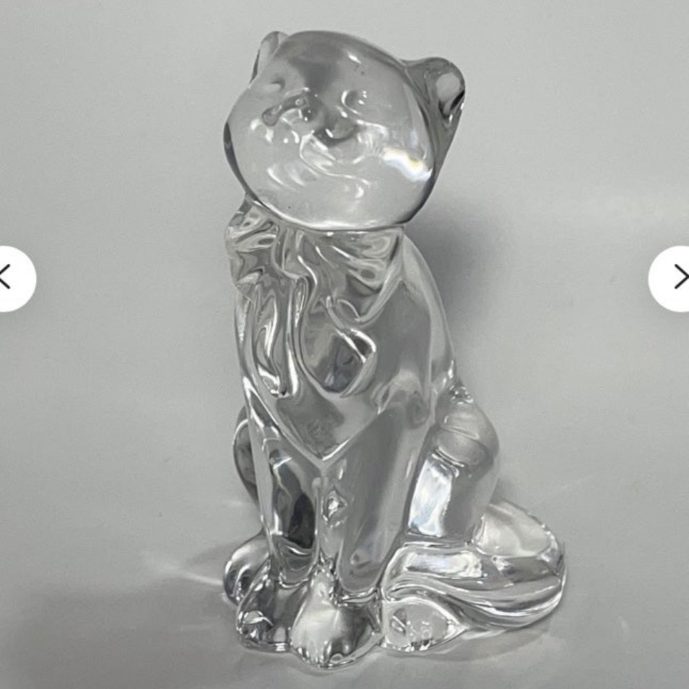 Cat with Bow, LENOX Art Glass, Paperweight, Glass Figurines
